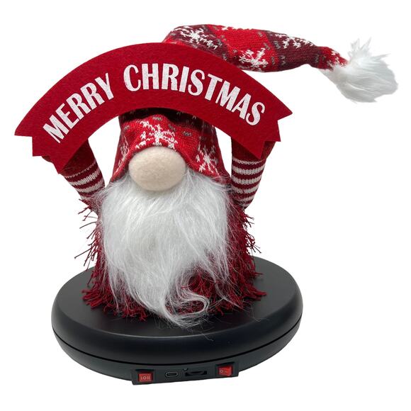 Merry Christmas Santa Gnome Lighted Sings Shakes Hat New In Box - Picture 14 of 16